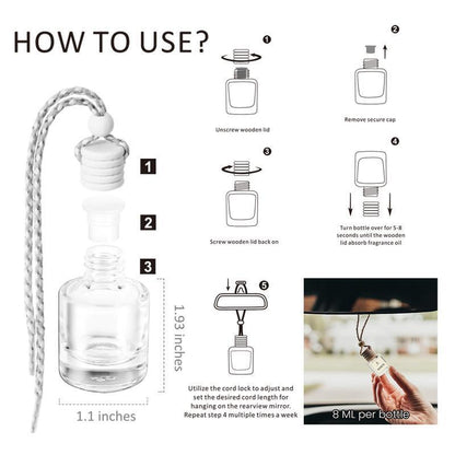 Scented Car Air Freshener - Long Lasting Car Diffuser - Last 60+ Days Teakwood