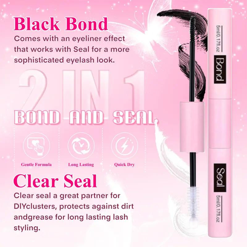 Large Capacity Mixed Styles Cluster Eyelash Set, D Curl Design, DIY Personal False Lashes Kit with Glue and Adhesive, Daily Use Party Use