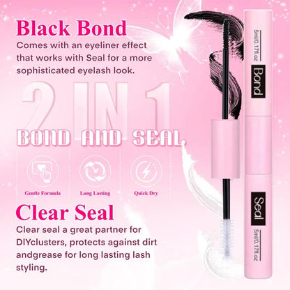 Large Capacity Mixed Styles Cluster Eyelash Set, D Curl Design, DIY Personal False Lashes Kit with Glue and Adhesive, Daily Use Party Use